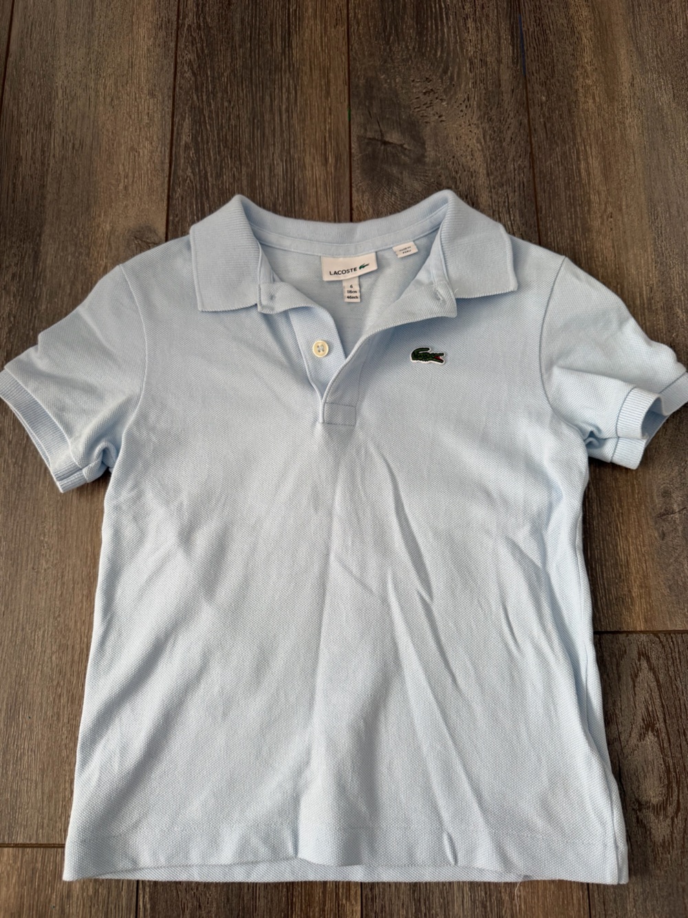 Lacoste Light Blue Girls' Cotton Polo Shirt